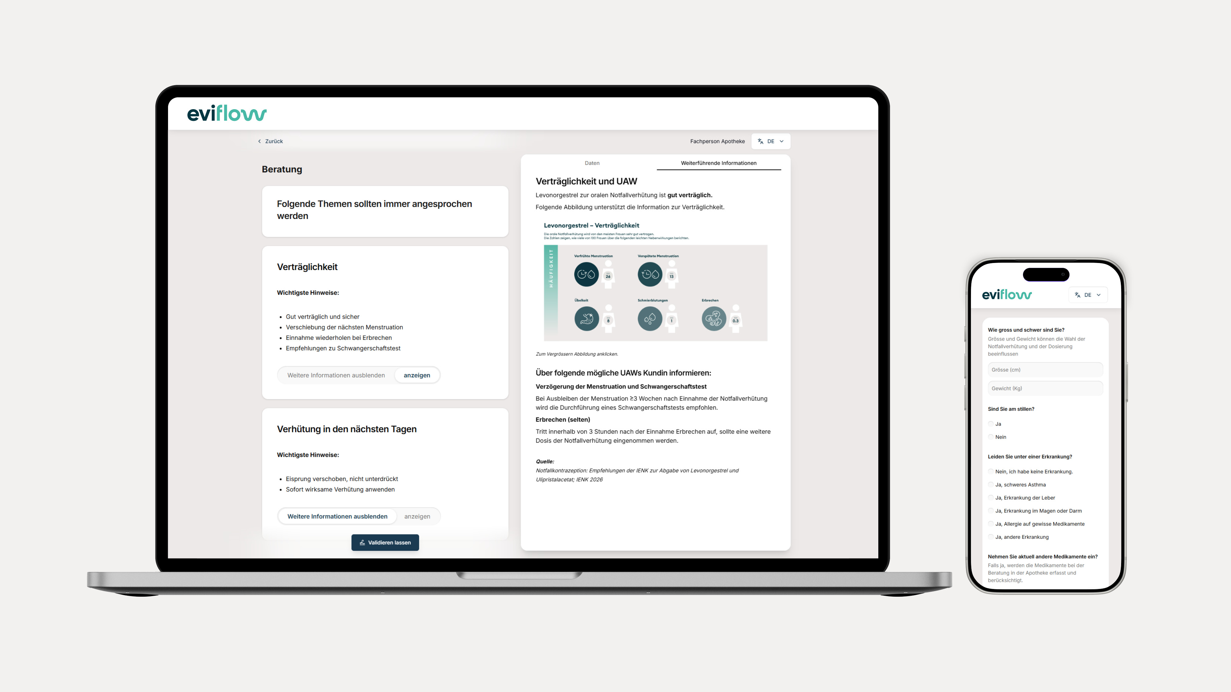 eviflow auf Laptop und Smartphone